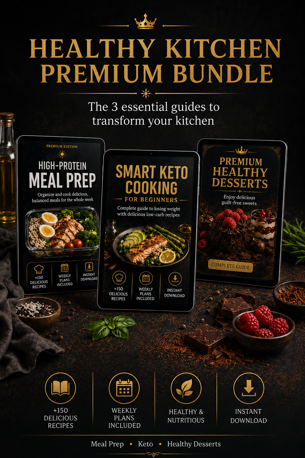 Paquete Zenect Healthy Kitchen — Meal Prep, Keto y Postres