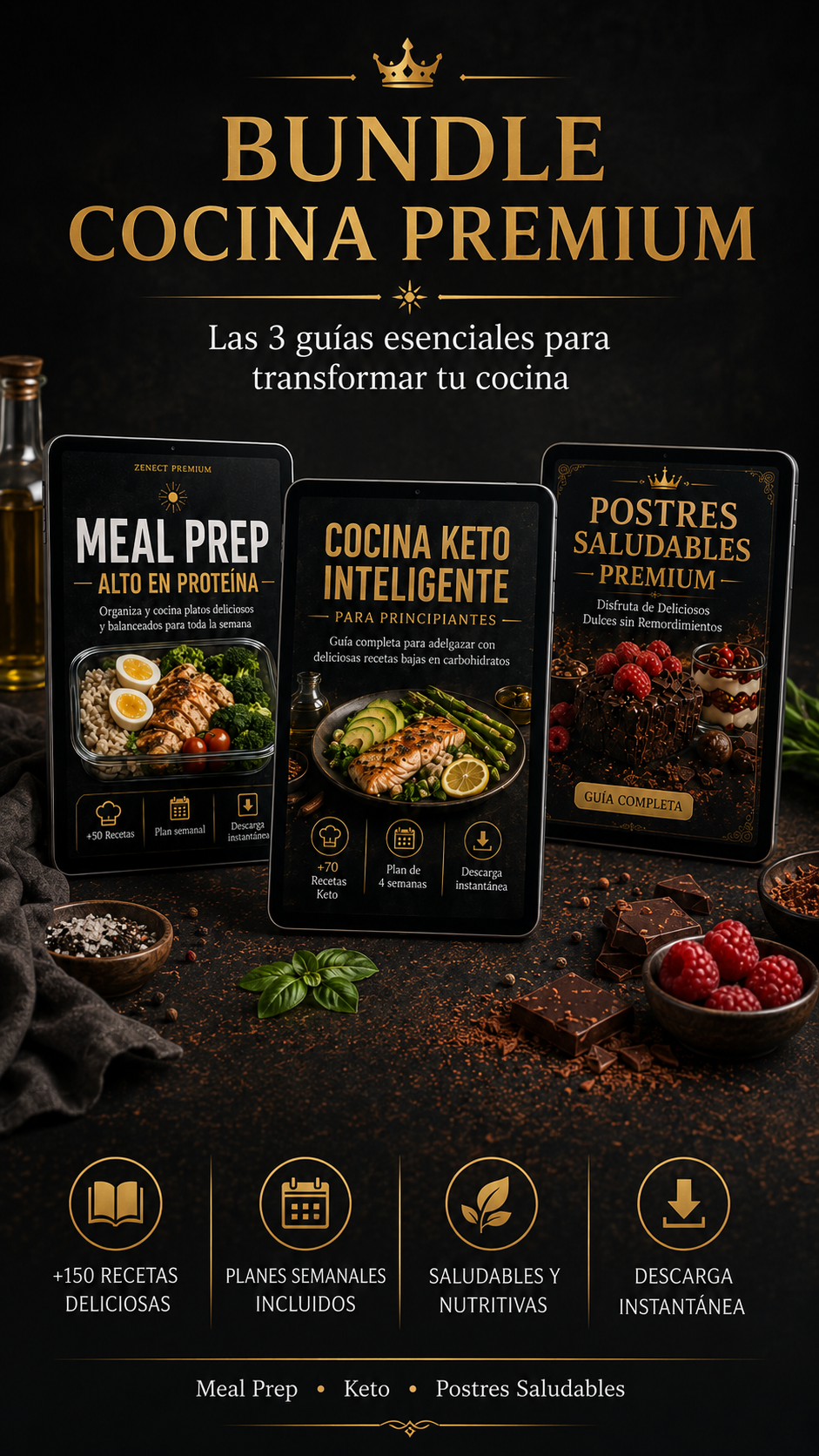 Paquete Zenect Healthy Kitchen — Meal Prep, Keto y Postres